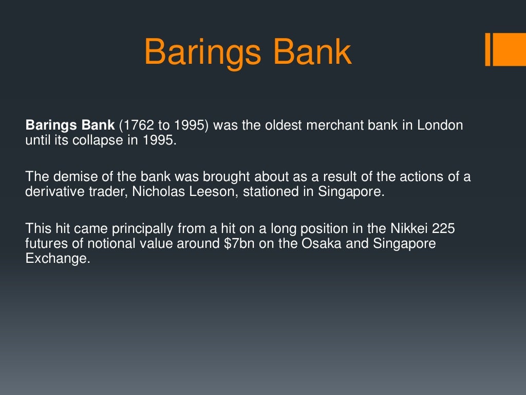 Barings bank a failure in risk management