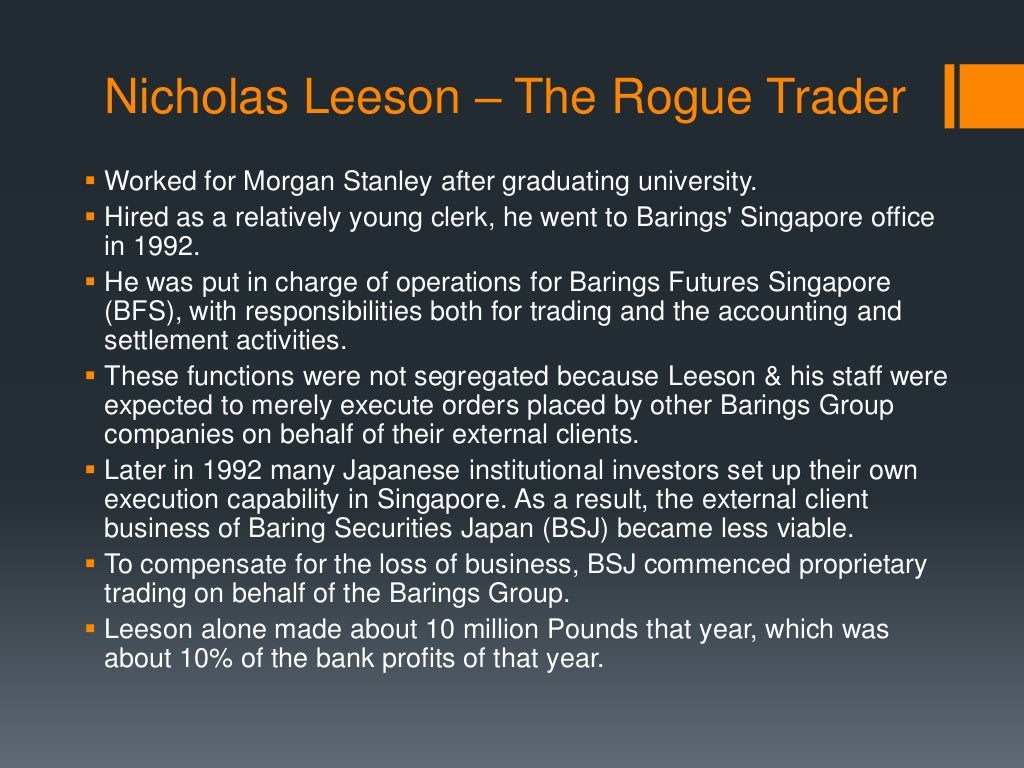 Barings bank a failure in risk management