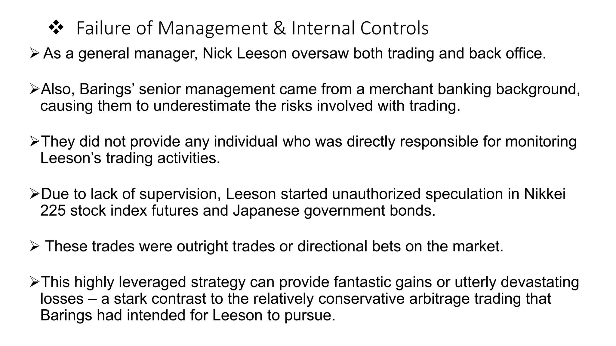 Barings bank collapse PPT