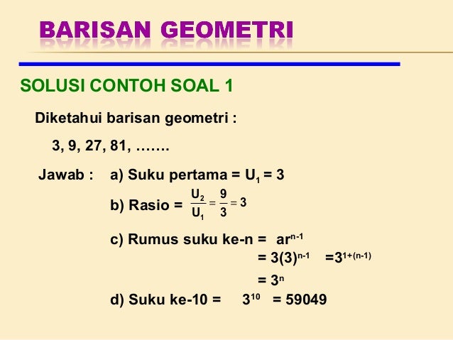 Contoh Soal Matematika Rumus Suku Ke N - Mata Pelajaran