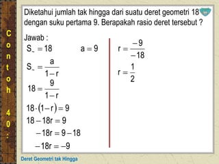 BAHAN AJAR Barisan geometri tak hingga agus muslim | PPT