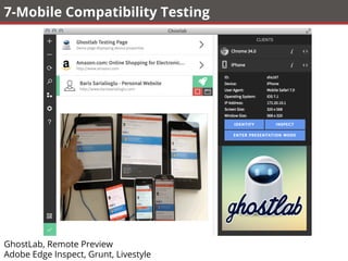 7-Mobile Compatibility Testing
GhostLab, Remote Preview
Adobe Edge Inspect, Grunt, Livestyle
 