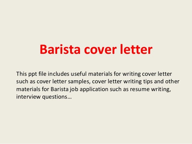 Sample cover letter barista position