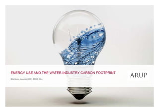 ENERGY USE AND THE WATER INDUSTRY CARBON FOOTPRINT
                                  Y
  Mike Barker Associate ARUP, MIEEM CEnv




ENERGY USE AND THE WATER INDUSTRY CARBON FOOTPRINT
 