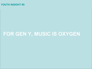 YOUTH INSIGHT #5 FOR GEN Y, MUSIC IS OXYGEN 