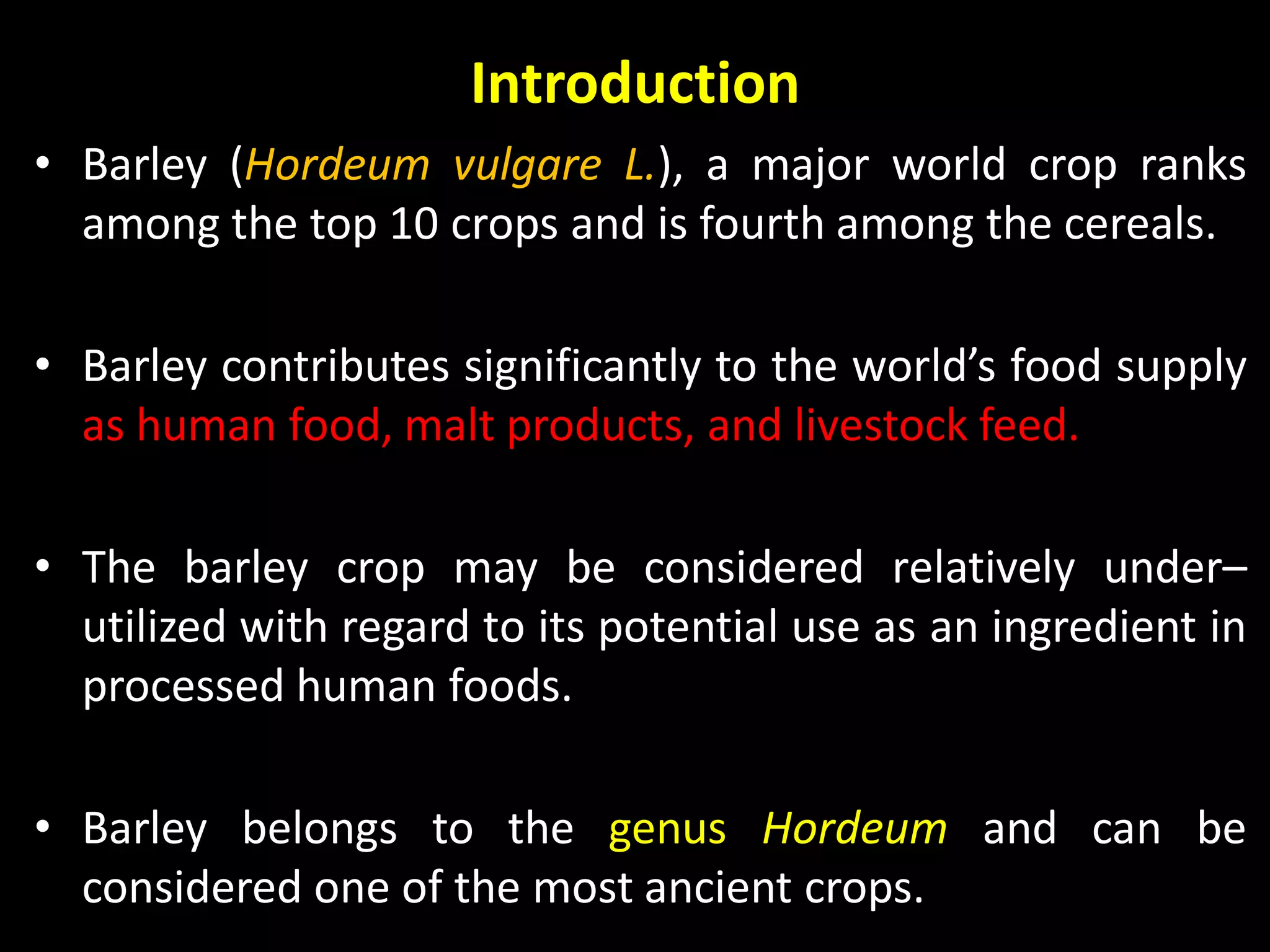 Barley classification, malting and processing | PDF