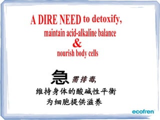 维持身体的酸碱性平衡
为细胞提供滋养
 