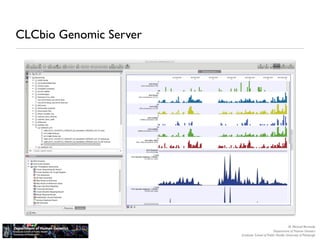 CLCbio Genomic Server




                                                           M. Michael Barmada
                                                Department of Human Genetics
                        Graduate School of Public Health, University of Pittsburgh
 