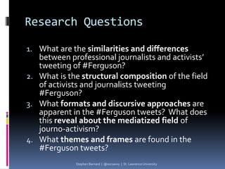 Tweeting #Ferguson: Mediatized fields and the new activist journalist Slide 10