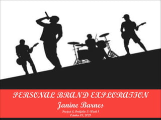 PERSONAL BRAND EXPLORATION
Janine Barnes
Project & Portfolio I: Week 1
October 03, 2021
 