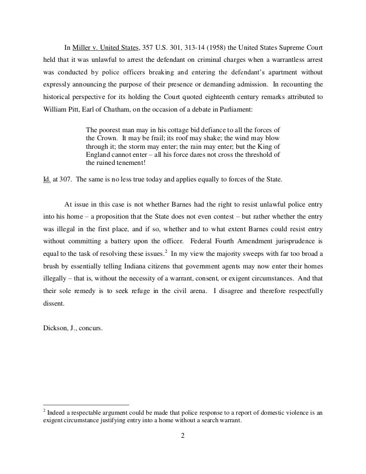 Barnes v. state of indiana