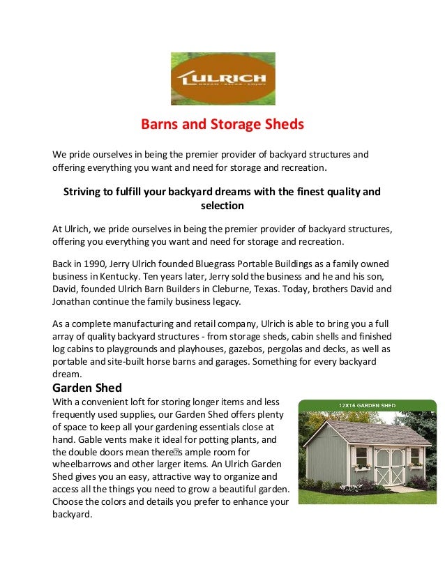 Barns And Storage Sheds