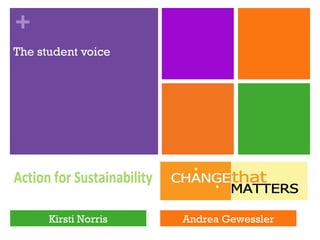 +
The student voice
Kirsti Norris Andrea Gewessler
 