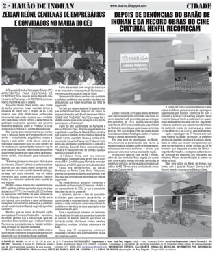 2 - BARÃO DE INOHAN CIDADEwww.obarao.blogspot.com
O BARÃO DE INOHAN ano 09 nº 128 - 22 de junho de 2016 Propriedade PR PRO...