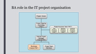 BA role in the IT project organisation
 