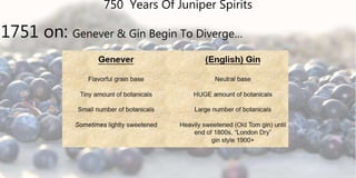 1751 on: Genever & Gin Begin To Diverge…
750 Years Of Juniper Spirits
 