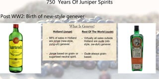 Post WW2: Birth of new-style genever
750 Years Of Juniper Spirits
 