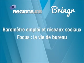 Bringr
Baromètre emploi et réseaux sociaux
Focus : la vie de bureau

 