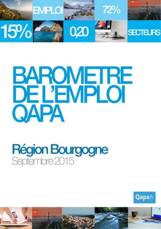 Septembre 2015 - Baromètre de l’emploi en région Bourgogne par Qapa - Tous droits réservés. 1
 