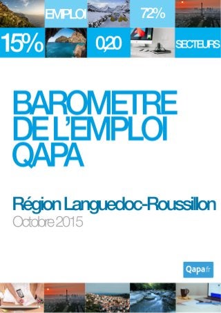 Octobre 2015 - Baromètre de l’emploi en région Languedoc-Roussillon par Qapa - Tous droits réservés. 1
 