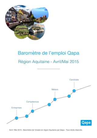 Avril / Mai 2015 - Baromètre de l’emploi en région Aquitaine par Qapa - Tous droits réservés.
Baromètre de l’emploi Qapa
Région Aquitaine - Avril/Mai 2015
 
