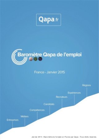 Janvier 2015 - Baromètre de l’emploi en France par Qapa - Tous droits réservés.
Janvier 2015 - Baromètre de l’emploi en France par Qapa - Tous droits réservés.
 
