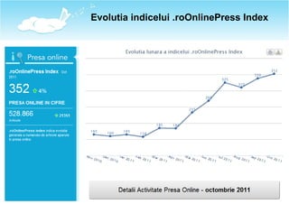 Evolutia indicelui .roOnlinePress Index
 