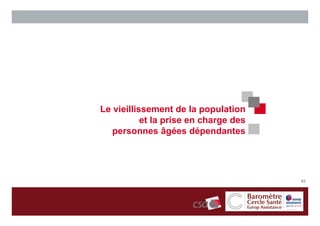 Le vieillissement de la population
           et la prise en charge des
   personnes âgées dépendantes




                                       63
 