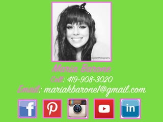 Maria Barone
Email: mariakbarone1@gmail.com
Cell: 419-908-3020
MariaKPhotogrophy
 