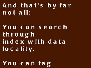 Da hinted handoff


N: node, G: group including N


node(N) is unavailable
     replicate to G or
     store data(N) locally
     hint handoff for later
  node(N) is alive
     handoff data to node(N)
 