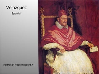 Velazquez Spanish Portrait of Pope Innocent X 