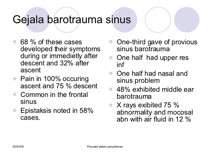 Barotrauma sinus