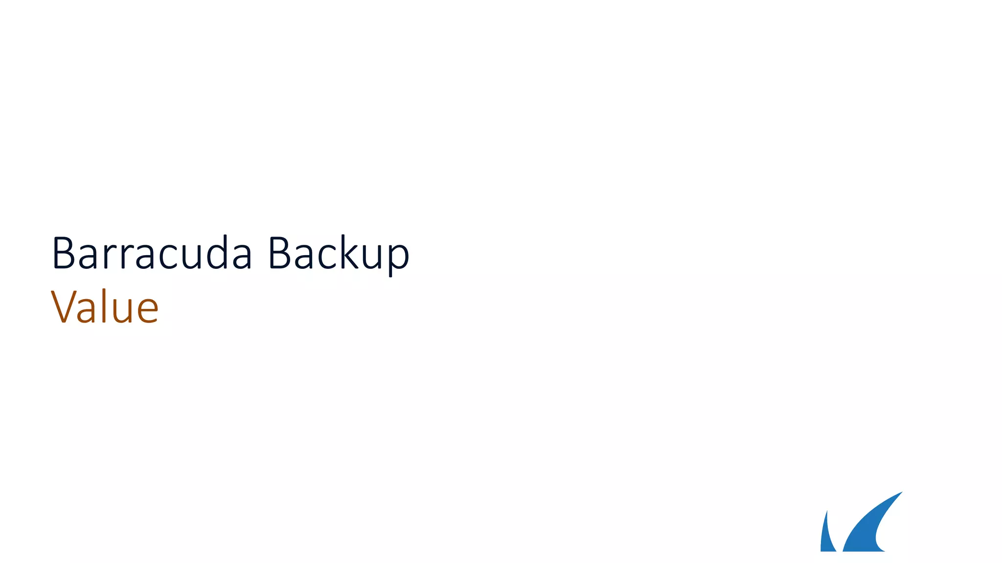 Barracuda Backup
Value
 