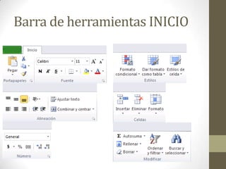 Barra de herramientas INICIO
 