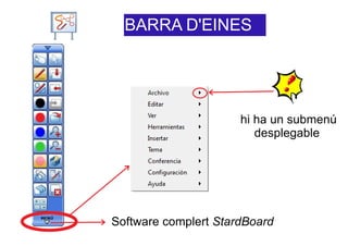 BARRA D'EINES



                      hi ha un submenú
                         desplegable




Software complert StardBoard
 
