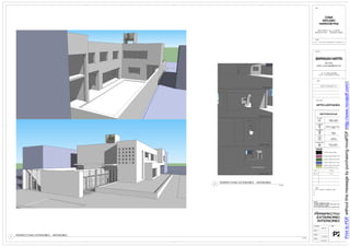 BALCARCE esq. E. MITRE
                                                                                                              MARCOS PAZ - BUENOS AIRES




                                                                                                            CIRC. I, SECCION B, MANZANA 160, PARCELA 15




                                                                                                                         B + S + B Arq. Asociados
                                                                                                                      FADAU - UNIVERSIDAD DE MORON




                                                                                                                                                          Print to PDF without this message by purchasing novaPDF (http://www.novapdf.com/)
                                                                                                                        AGOSTO / NOVIEMBRE 2012




                                                                                                             REV.                    FECHA

                                                                                                            REV. 01                  10-12




                                               PERSPECTIVAS EXTERIORES - INTERIORES
                                           2                                          s/escala




                                                                                                                         REV. 01




1
    PERSPECTIVAS EXTERIORES - INTERIORES
                                                                                                 s/escala
                                                                                                                         CE-AR-01         P2
                                                                                                                         M.A.E.B
 