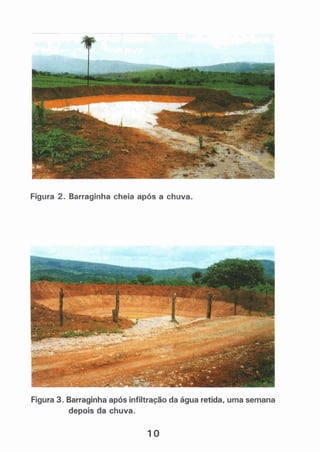 Figura 2. Barraginha cheia após a chuva.
Figura 3. Barraginha após infiltração da água retida, uma semana
depois da chuva.
10
 