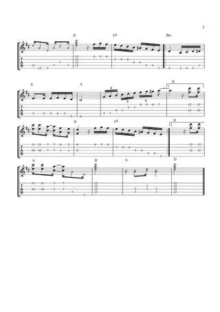 °
¢
°
¢
°
¢
°
¢
™™
™™
D F# Bm
E A
D
1.
™™
™™
D F# D
2.
A D A D
&
##
⁄
&
##
3
3 3
⁄
&
##
⁄
&
##
⁄
O O O O O O
OOOO ≈
œ œ œ œ œ œ œ œ# œ œ œ œ œ œ œ œ#
12
12 7
7
7
7 12
12
12
12 4 5 4
7 5 4
5 4
5 4
7 5 2 4 5
1
œ™ œ œ œ œ œ ˙
œ œ œ œ œ œ œ œ œ# œ
J
œ
≈
œ
œ
œ
œ
2 2 2 4 2
5 4
5 7
5 7
5 7
4 5 6 7
12
12
12
12
œ
œ
œ
œ œ
œ
œ
œ œ
œ œ
œ œ
œ ≈
œ œ œ œ œ œ œ œ# œ œ œ
≈
œ
œ
œ
œ
10
11
10
11
7
7
7
7
3
4
1
2
0
0 4 5 4
7 5 4
5 4
5 4
7
12
12
12
12
œ
œ
œ
œ œ
œ
œ
œ O O
OOOO ≈ OO
OO OO
OOOO
10
11
10
11
7
7
7
7
7
7
12
12
12
12
7
7 7
7
7
7
12
12
12
12
3
 