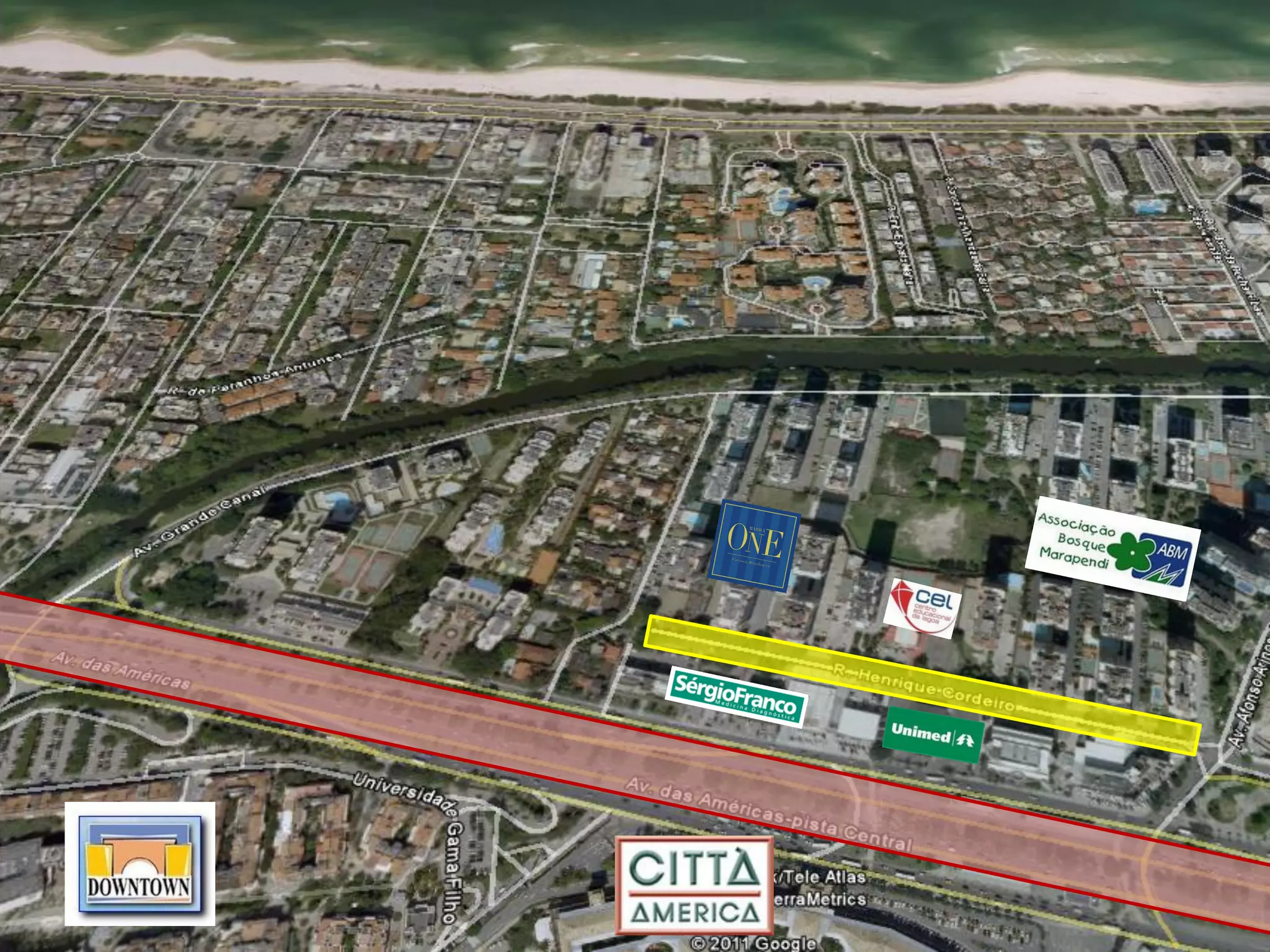 Localizado no Km 1 da Avenida das Américas