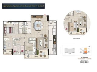 Apartamentos 3 quartos, com lavabo e suíte (99 m²) – Col. 2 e 5
 