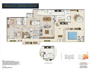 Cobertura 2 e 3 – (225,65 m² e 225,92 m²)
 