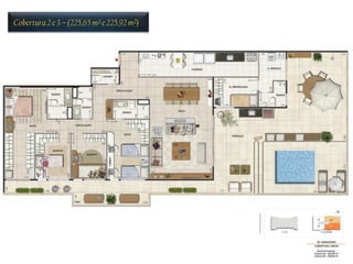 Cobertura 2 e 3 – (225,65 m² e 225,92 m²)
 