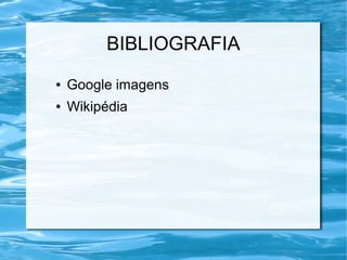 BIBLIOGRAFIA
● Google imagens
● Wikipédia
 
