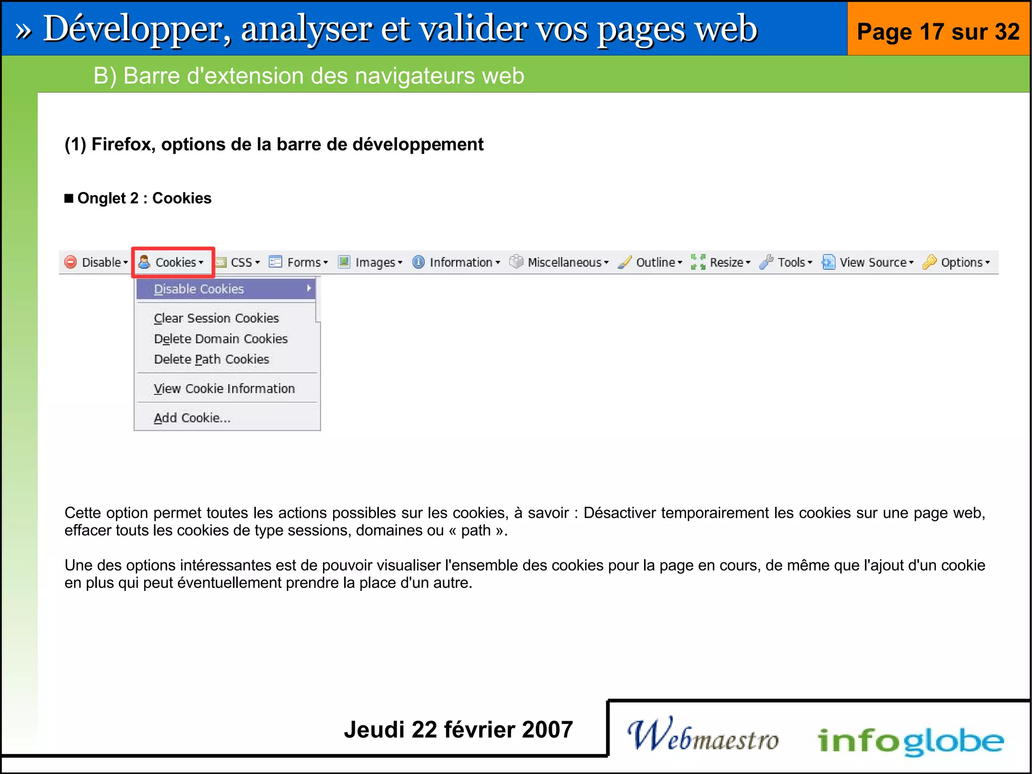 Barre pour développeur Firefox et Eclipse