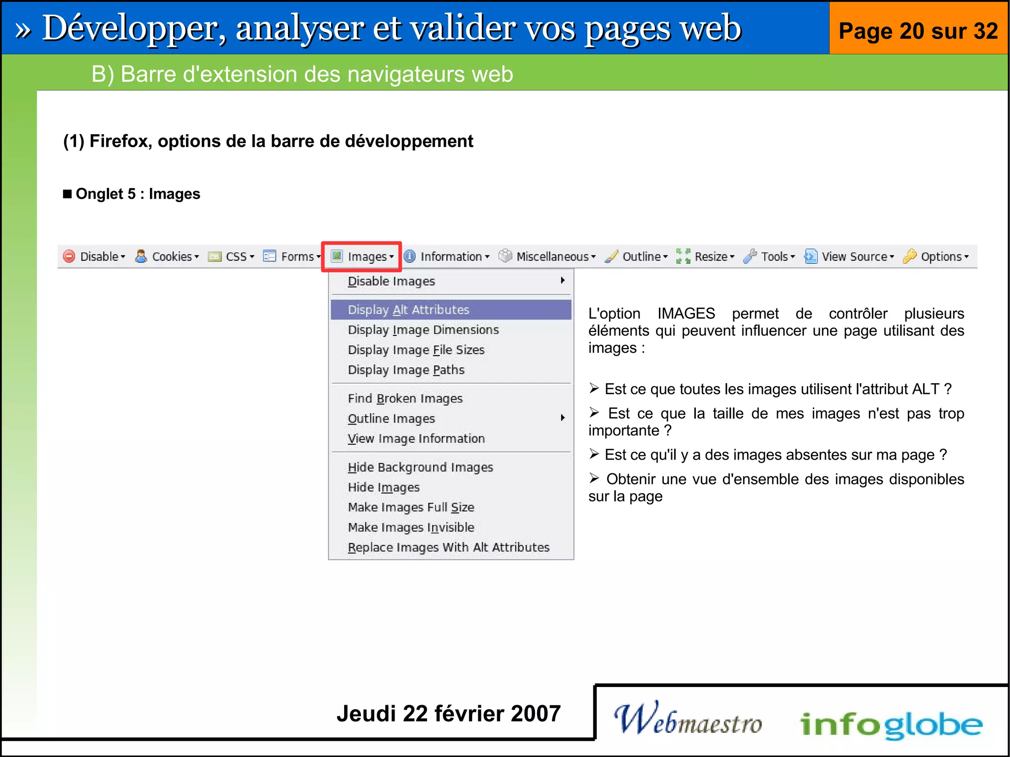 Barre pour développeur Firefox et Eclipse