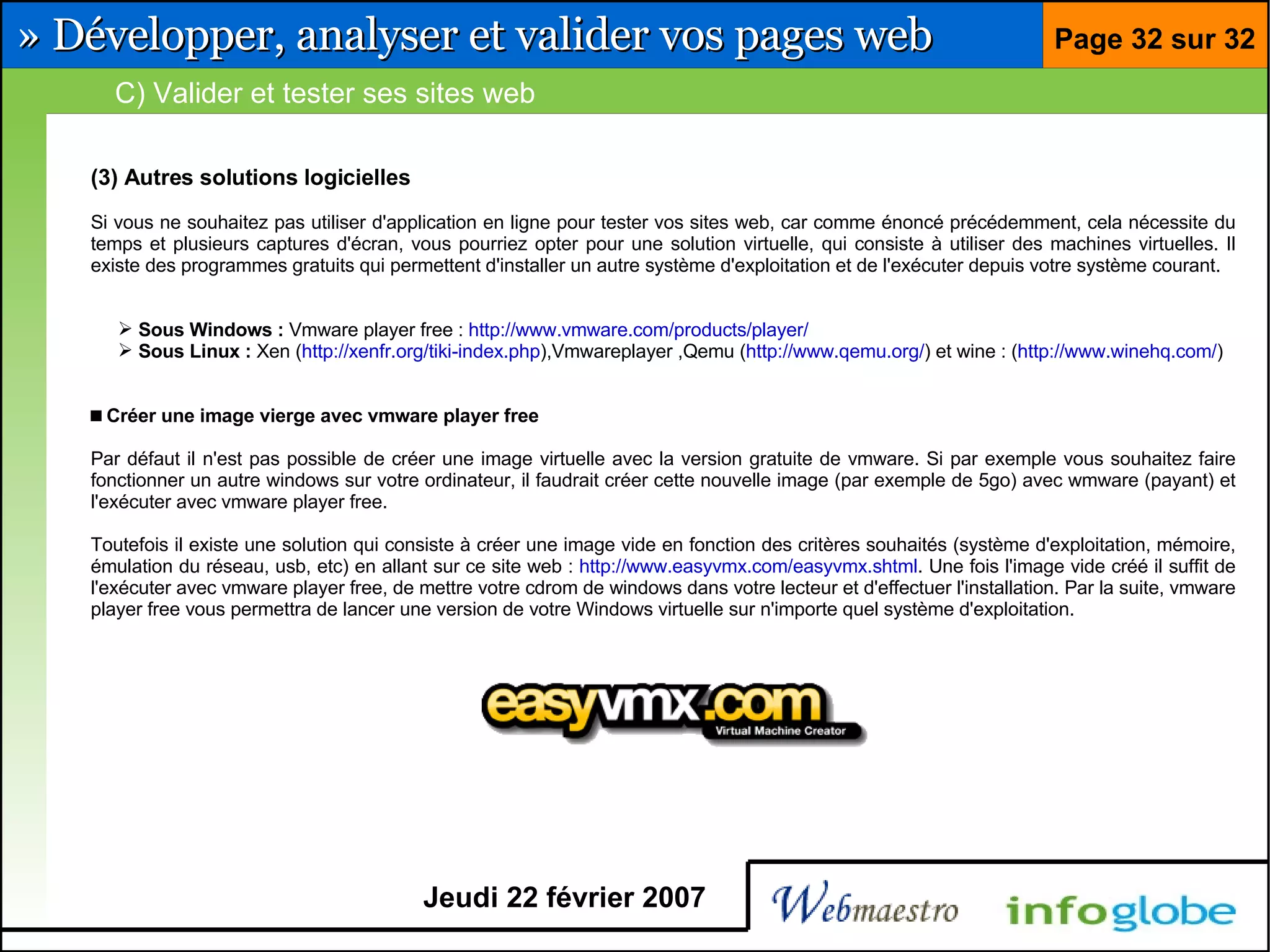 Barre pour développeur Firefox et Eclipse