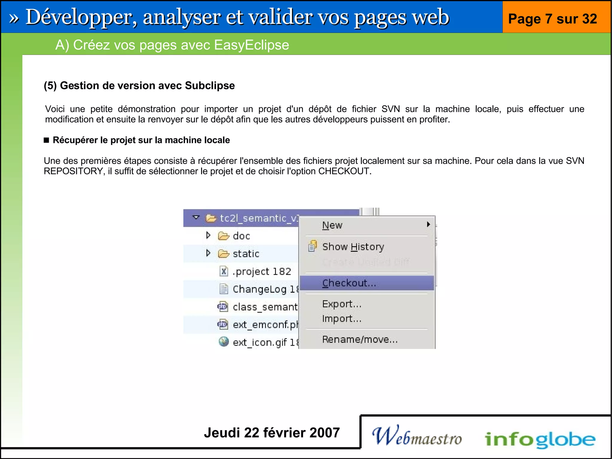 Barre pour développeur Firefox et Eclipse
