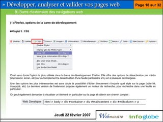 Barre pour développeur Firefox et Eclipse