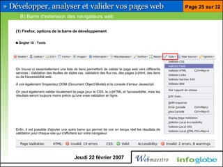 Barre pour développeur Firefox et Eclipse