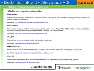 Barre pour développeur Firefox et Eclipse